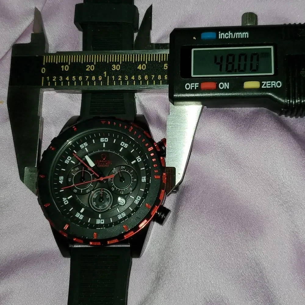 Victory Instruments‎ 8229 Chronograph Black & Red 3 Subdials Men's Large Watch
